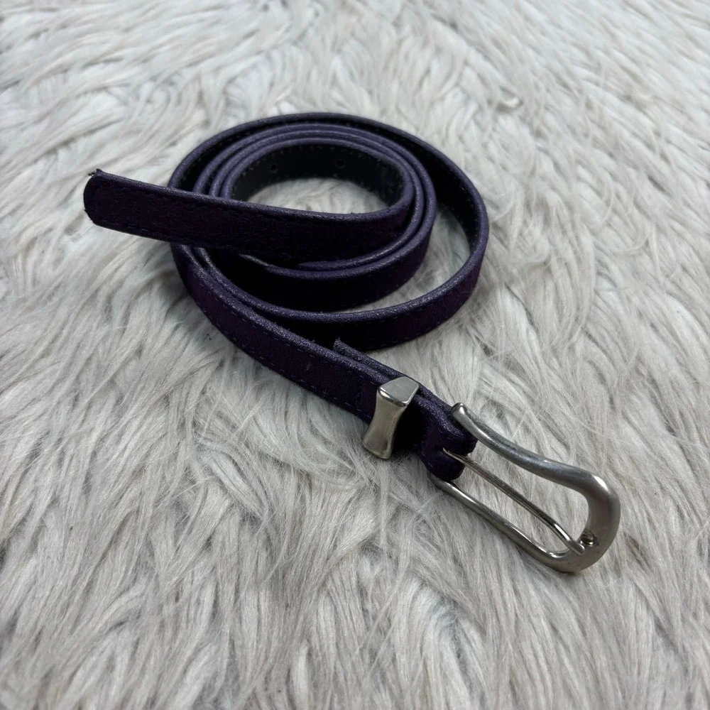 Cobalt Women's L Purple Leather Skinny Belt Artsy Boho Classic Waist Whimsigoth